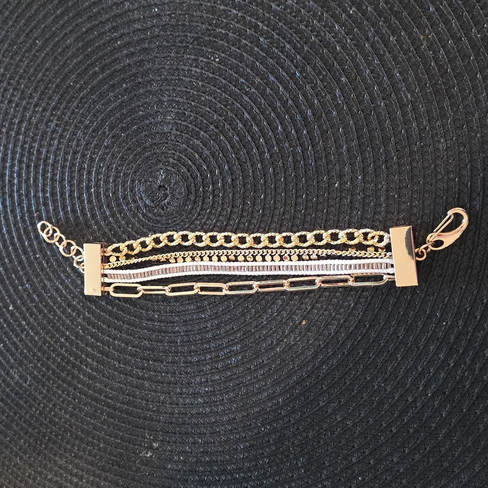 Victoria Emerson Silver and Gold Chain Bracelet